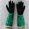 Nylon lining palm reinforced double coated smooth sandy nitrile long work gloves