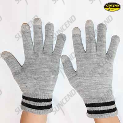 Grey touch screen gloves