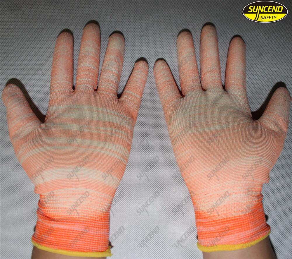 PU coated working safety oil resistant gloves