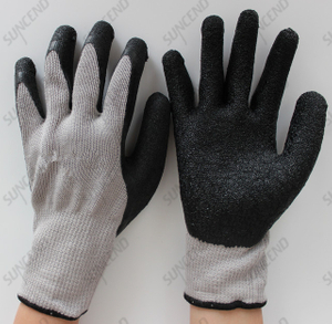 10 Gauge 5 Threads Palm And Thumb Latex Coated Crinkle Finish Work Glove