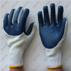 Back palm double pieces grain texture blue rubber gloves for Brazil