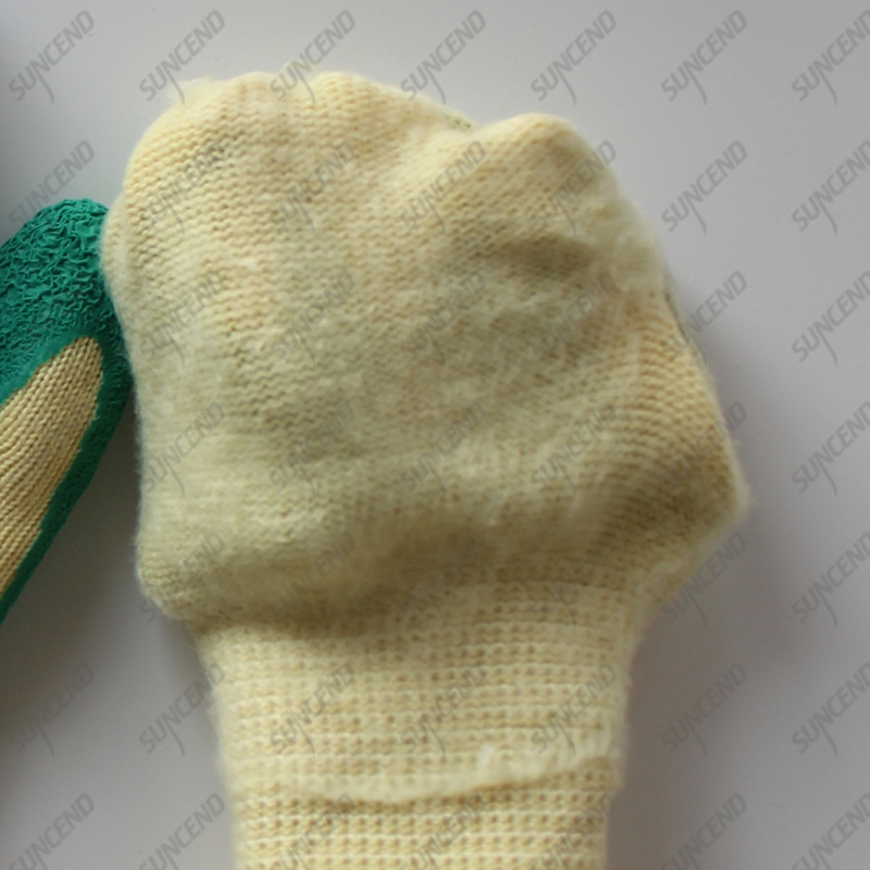 Winter construction work crinkle custom latex gloves with terry