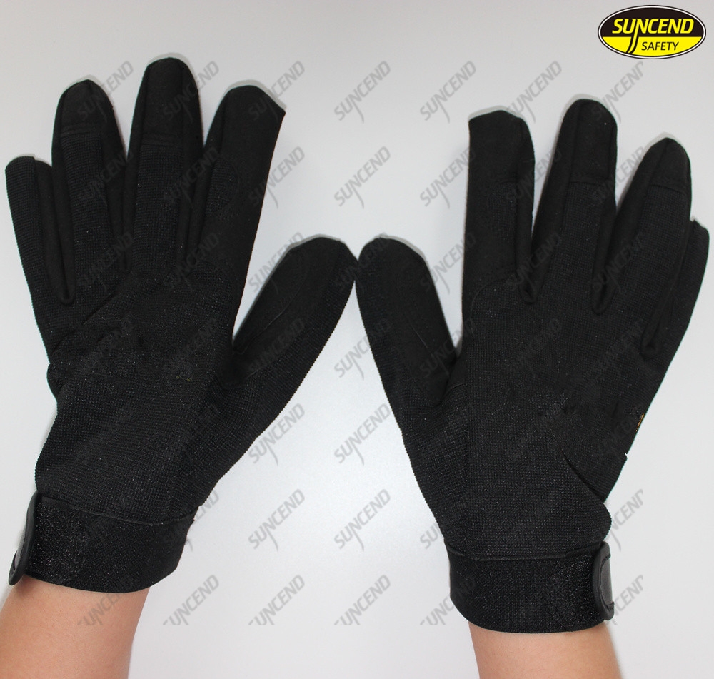 Synthetic leather rough palm anti slip industrial safety working mechanics glove