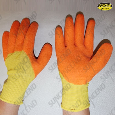 Nylon/polyester liner foam PVC 3/4 coated work gloves
